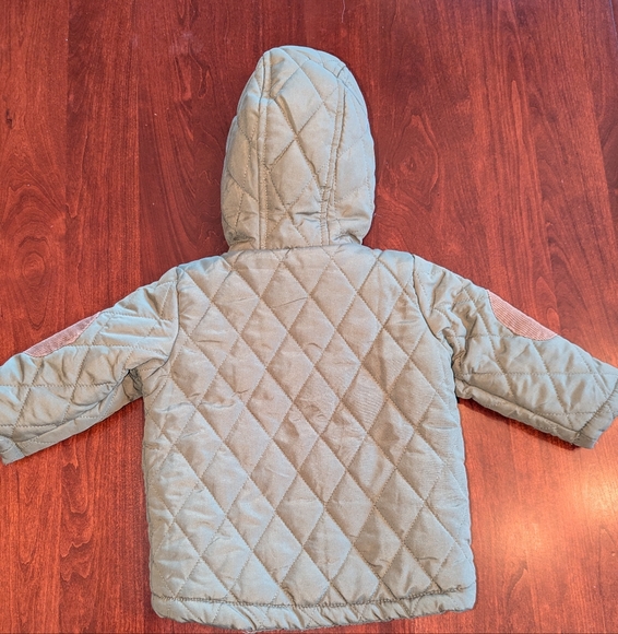 Perry Ellis Boys Diamond Quilted Hooded Toggle jacket, size 12 months, olive - Picture 2 of 9